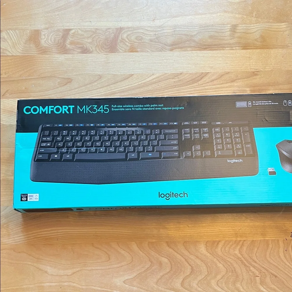 Logitech MK345 Wireless Keyboard and Mouse Set - Black and Teal - Picture 2 of 4